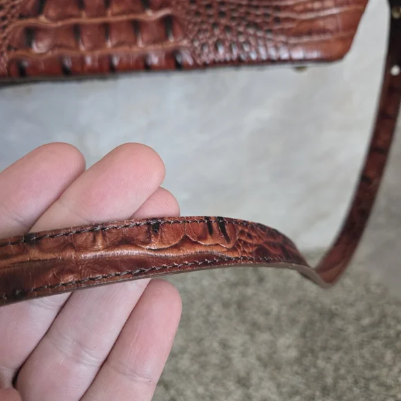 Brahmin Brown Crocodile Embossed Leather Tote